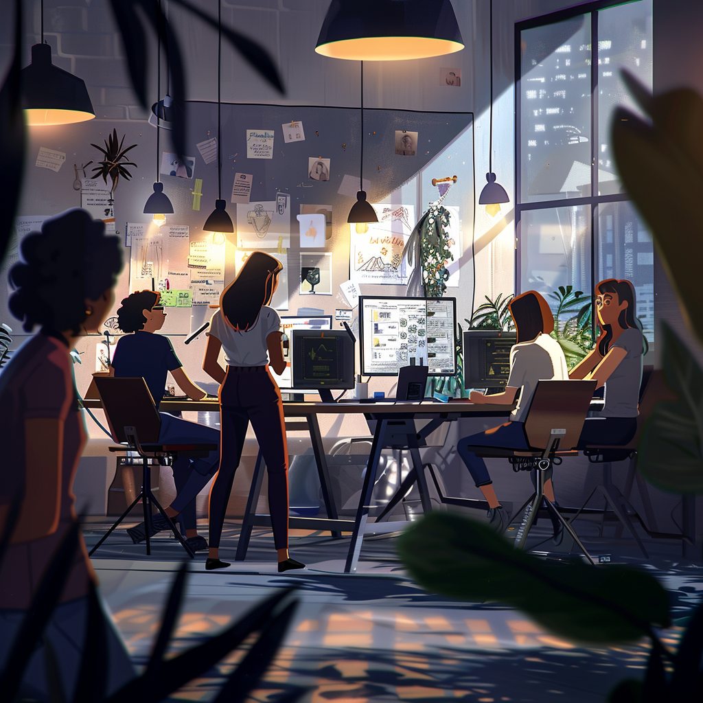 awannaby imagine Une scne de coworking o des femmes travaille 08999be8 608c 417c a402 a162388dda56 0